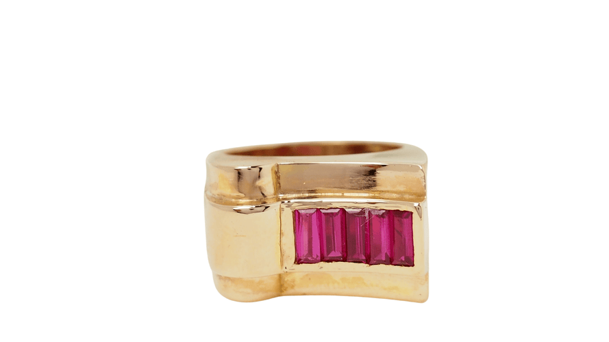 Bague 51 Bague Tank Or Rubis 58 Facettes 31703
