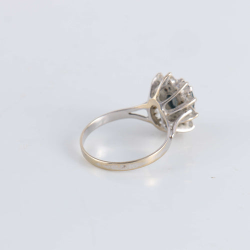Bague 52 Bague Marguerite Saphir et 10 Diamants 58 Facettes FM108