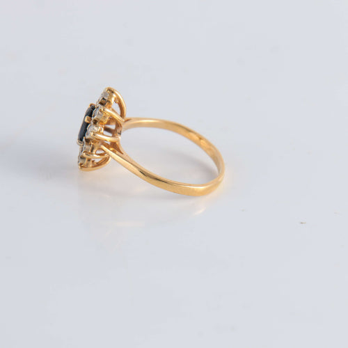 Bague 48 Bague Marguerite or jaune Saphir Diamants 58 Facettes FM50