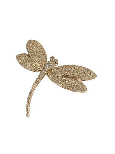 Broche Broche Pendentif Libellule, Or Jaune & Diamants 58 Facettes