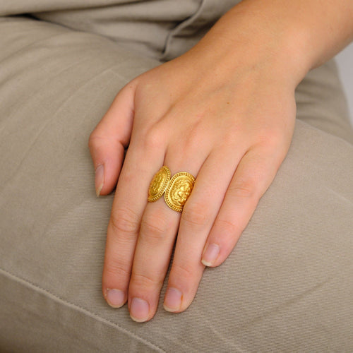Bague 57 LALAOUNIS - Bague Têtes de lion 58 Facettes KZ10