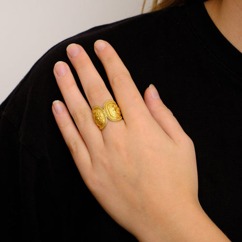 Bague 57 LALAOUNIS - Bague Têtes de lion 58 Facettes KZ10