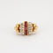 Bague Bague Tank Diamants Rubis de synthèse 58 Facettes