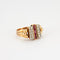 Bague Bague Tank Diamants Rubis de synthèse 58 Facettes