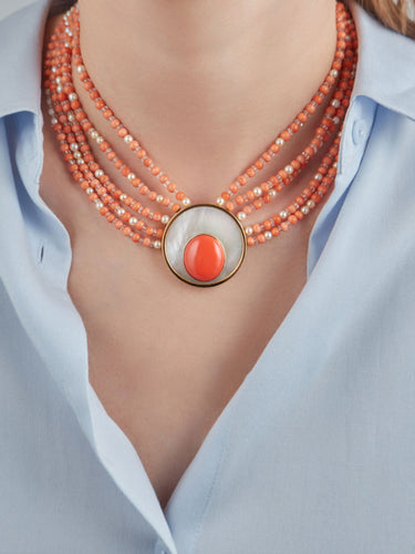 Collier Collier corail perles et nacre 58 Facettes