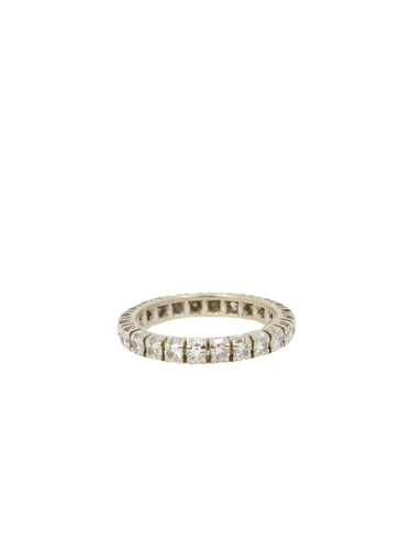 Bague Alliance américaine en or blanc et diamants 58 Facettes J68