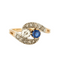 Bague 56 Bague Toi & Moi 2 Ors Diamant Saphir 58 Facettes 67/1