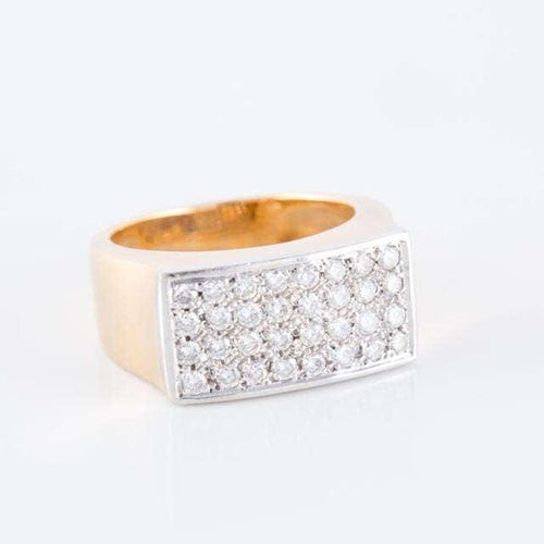 Bague Bague Chevalière pavage Diamants 58 Facettes 1