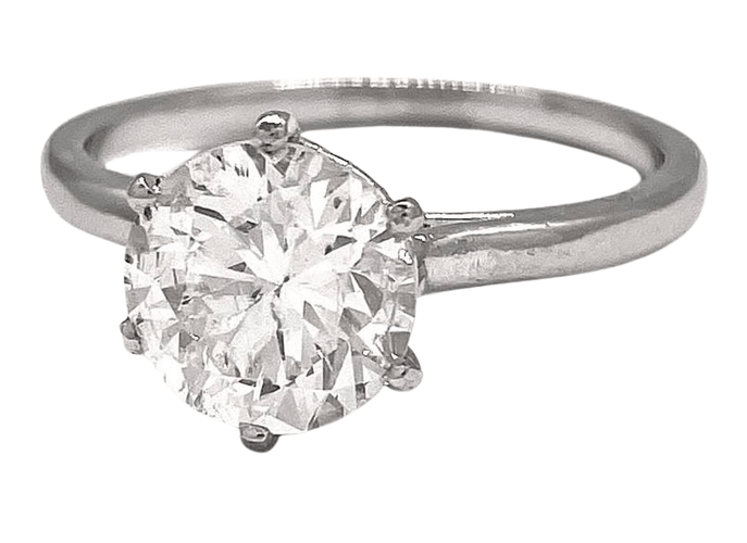 Bague 55 Bague Solitaire Platine Diamant 2 carats 58 Facettes