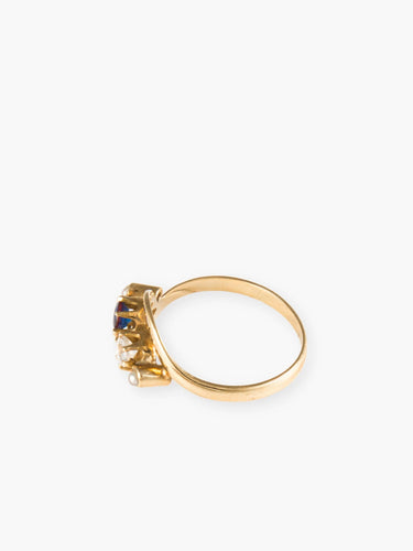 Bague 47 Bague Saphir et Saphirs blancs 58 Facettes B355