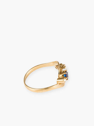 Bague 47 Bague Saphir et Saphirs blancs 58 Facettes B355