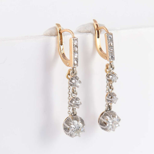 Boucles d'oreilles Dormeuses Diamants 58 Facettes 1