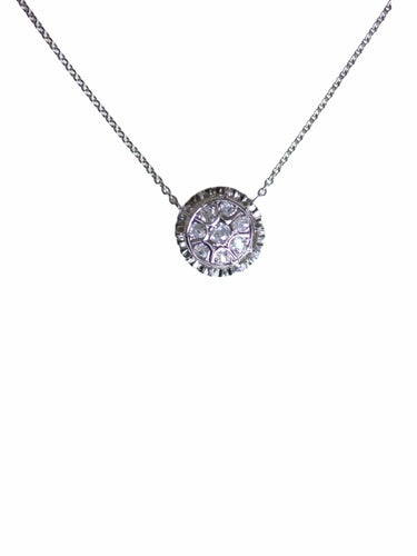Collier Collier pendentif vintage en or blanc et diamants 58 Facettes