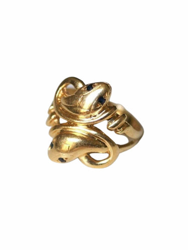 Bague Serpents enroulés or et saphirs 58 Facettes
