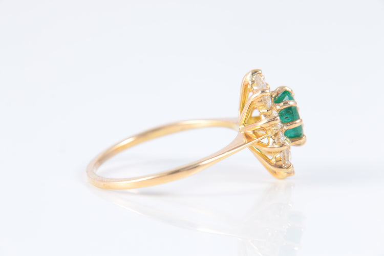 Bague 57 Bague Marguerite Emeraude Diamants 58 Facettes 1