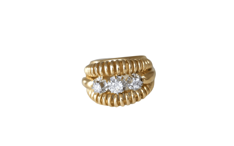 Bague Bague fil vintage or rose diamants 58 Facettes