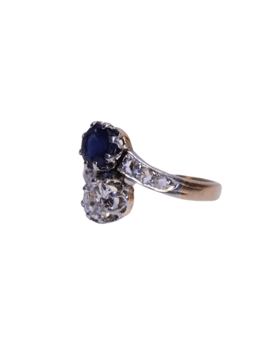 Bague 48 Bague Toi & Moi Diamant et Saphir 58 Facettes