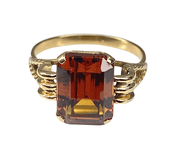 Bague 51 Bague Or pierre orange 58 Facettes AB206