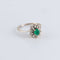 Bague 49 Bague Marguerite Emeraude et 10 Diamants 58 Facettes FM65