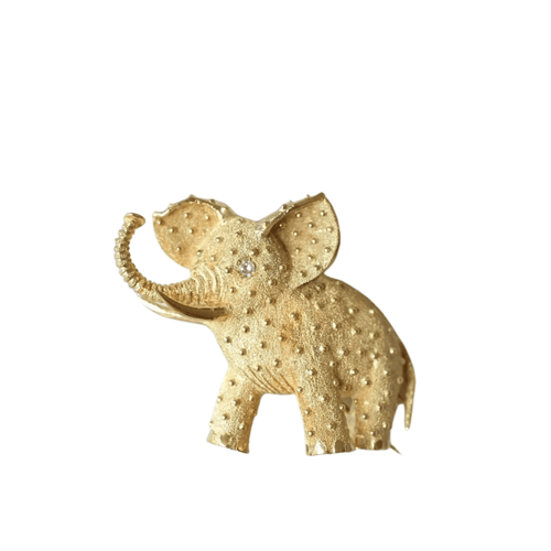 Broche Broche éléphant vintage or amati 58 Facettes
