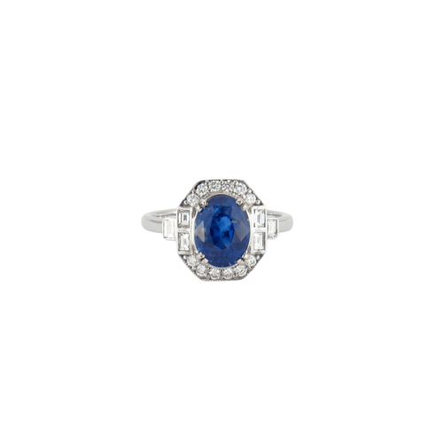 Bague Bague octogonale saphir et diamants 58 Facettes 0760