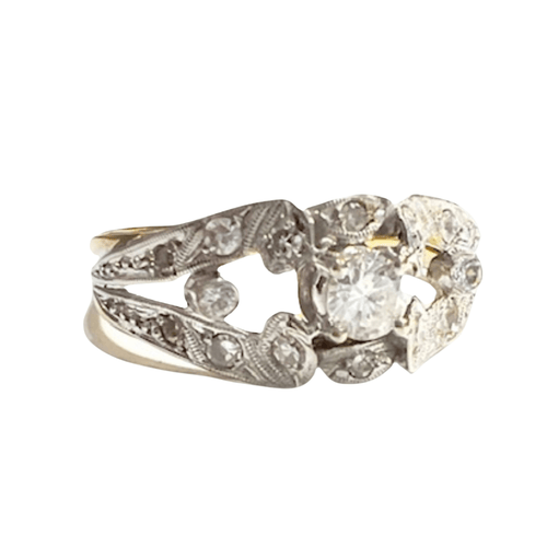 Bague 62 BAGUE RÉTRO DIAMANTS 58 Facettes Q663A (Fraedu99)