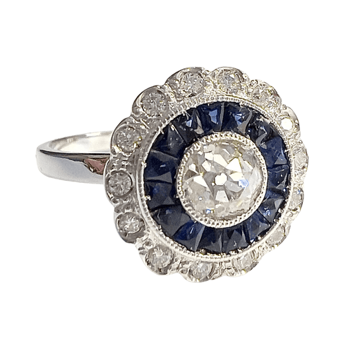 Bague BAGUE EN OR 18 KT DE STYLE ART DÉCO avec DIAMANTS 58 Facettes A2445