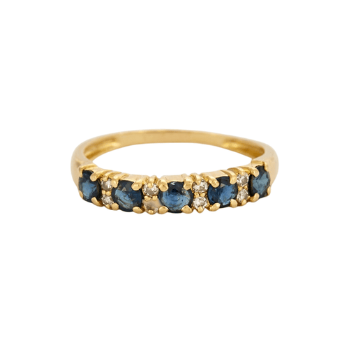 Bague Demie alliance or et saphirs 58 Facettes DV0548-2