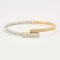 Bracelet Bracelet en acier surligné or rose et gris, pavage diamants 58 Facettes DV506-2