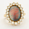 Bague 51 Bague or jaune, doublet d'opale, diamants 58 Facettes DV0507-1