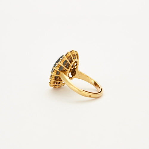 Bague 51 Bague or jaune, doublet d'opale, diamants 58 Facettes DV0507-1