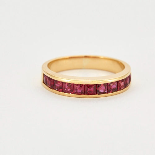 Bague Bague jonc en or jaune et Rubis 58 Facettes DVO517-1