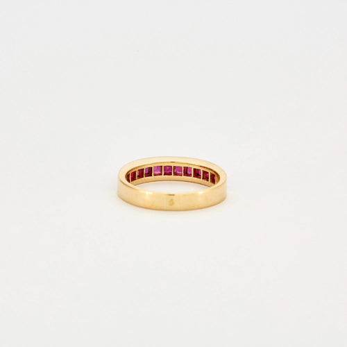 Bague Bague jonc en or jaune et Rubis 58 Facettes DVO517-1
