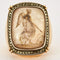 Bague Importante Bague or jaune et gris, dôme de cristal de roche 58 Facettes DV0529-2