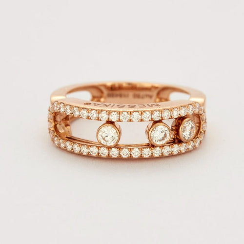 Bague MESSIKA - MOVE CLASSIQUE PAVEE   Bague en or rose et diamants 58 Facettes DV0521-4