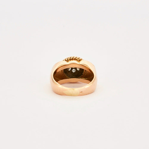 Bague Bague jonc en or jaune, or gris et diamants 58 Facettes DV0523-2