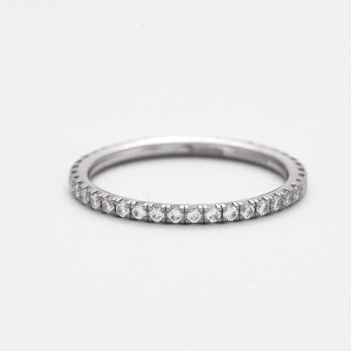 Bague DE BEERS - Alliance ETERNITE AURA or gris diamants 58 Facettes DV0506-1