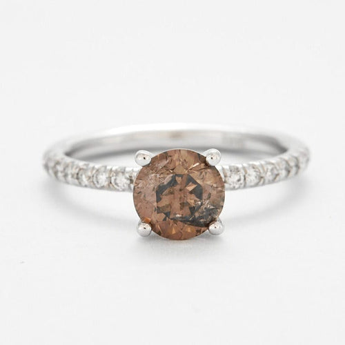 Bague Bague or gris diamant fancy brown et diamants incolores 58 Facettes DV0508-1