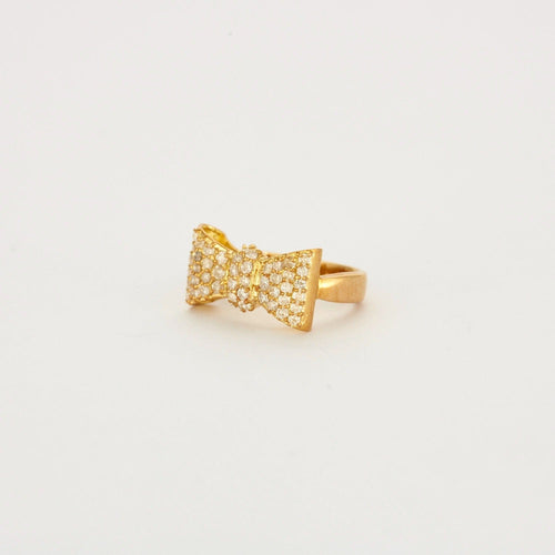 Bague Bague or jaune Nœud pavé de diamants 58 Facettes DV0542-1