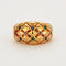 Bague Bague boule en or jaune matelassé saphirs rubis et émeraudes 58 Facettes DV0542-3