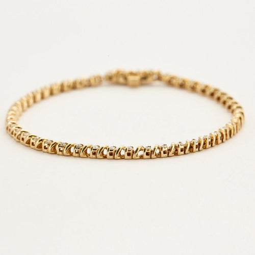 Bracelet Bracelet Rivière or jaune et diamants 58 Facettes DV0534-1
