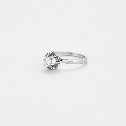 Bague Solitaire or gris et diamant 58 Facettes DV0541-4