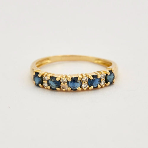 Bague Demie alliance or et saphirs 58 Facettes DV0548-2
