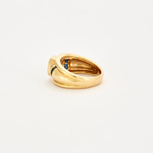 Bague Bague godronné saphir et diamants 58 Facettes DV0548-4