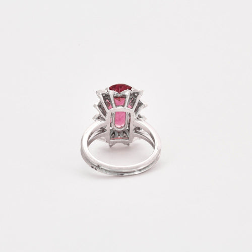 Bague Bague cocktail en or gris Tourmaline et diamants 58 Facettes DV0551-3