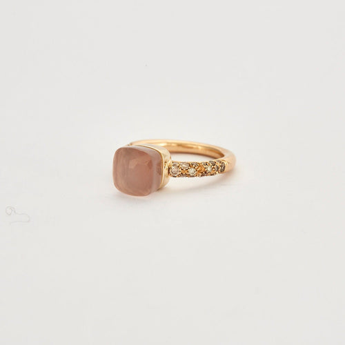 Bague POMELLATO - Nudo Rosa Petit - Quartz rose, calcédoine et diamants 58 Facettes DV1746-4