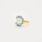 Bague Bague en or jaune aigue - marine et diamants 58 Facettes DV0558-2bis