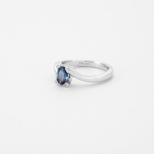 Bague Bague or blanc Saphir et diamants 58 Facettes DV0552-2