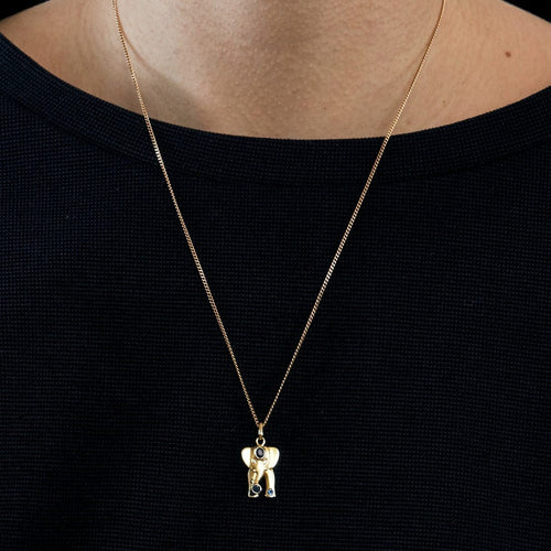 Collier Pendentif Eléphant or et saphirs 58 Facettes DV0574-5