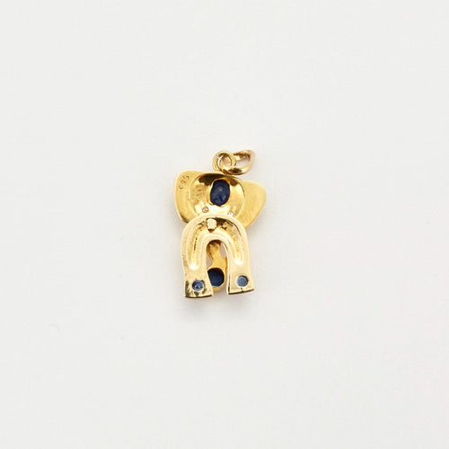 Collier Pendentif Eléphant or et saphirs 58 Facettes DV0574-5